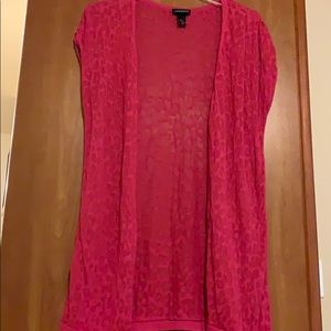 Lane Bryant Pink Leopard Burnout Duster